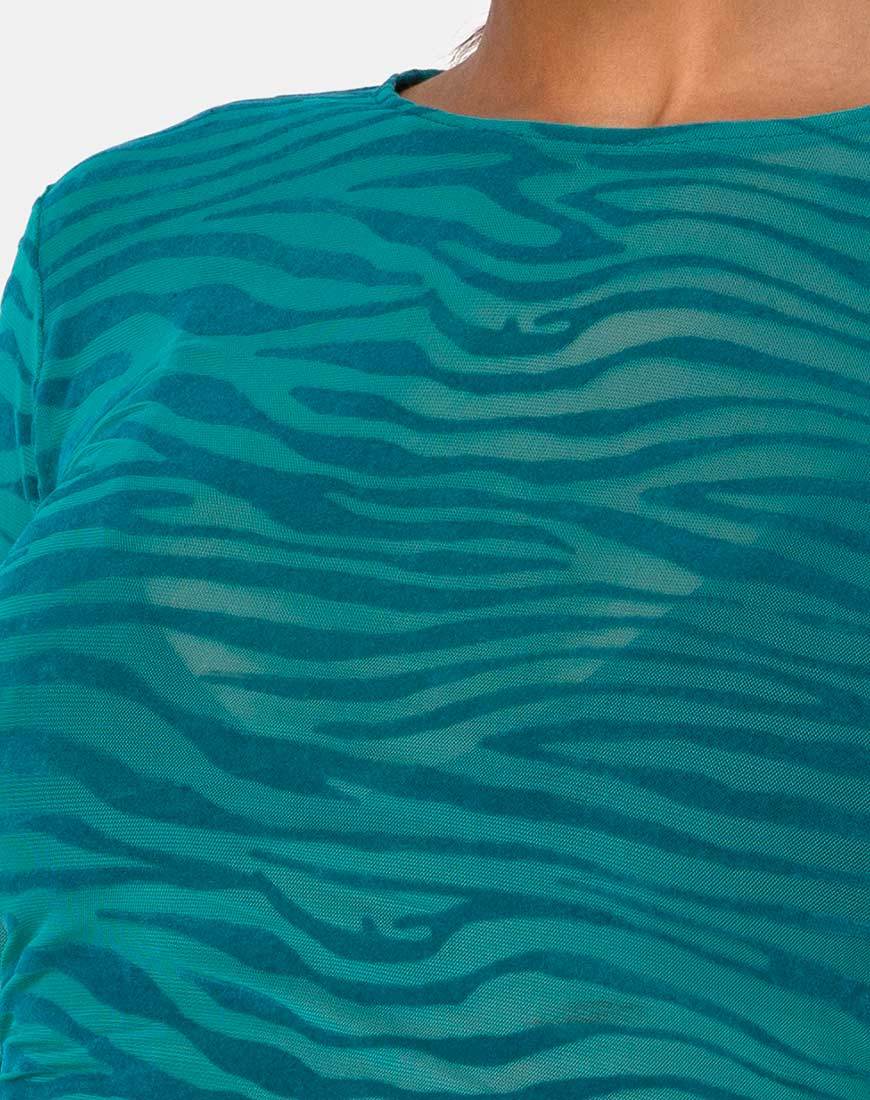 Imagen de Bonnie Crop Top en Zebra Flock Verde Bosque