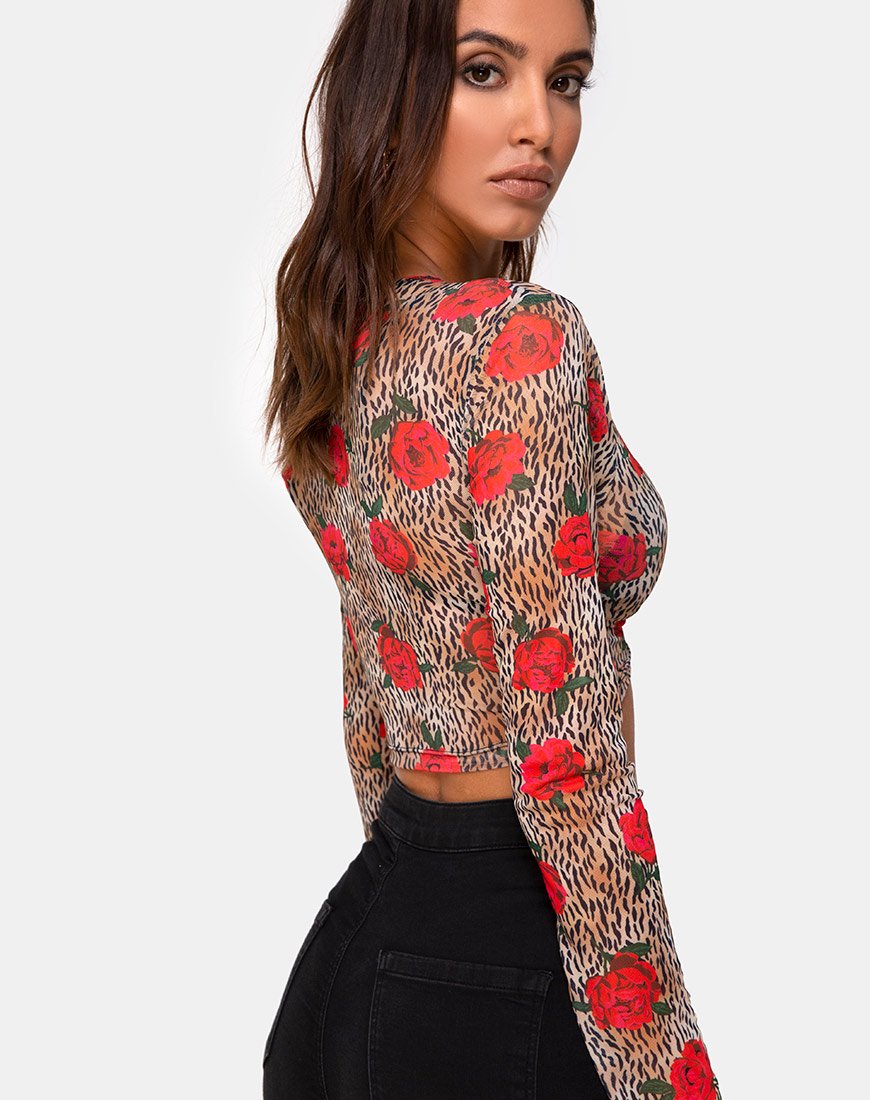 Bonnie Crop Top en rosa tigre
