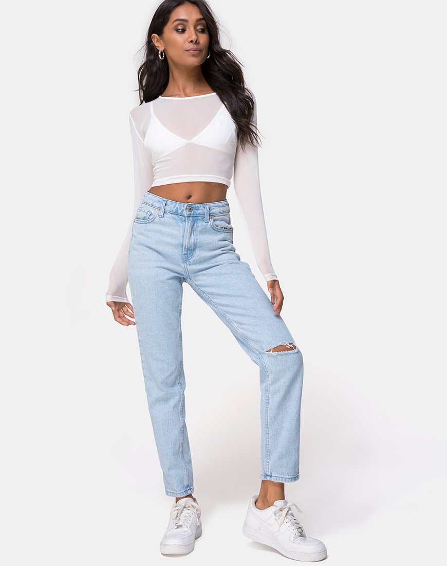 Imagen de Bonnie Crop Top en malla marfil