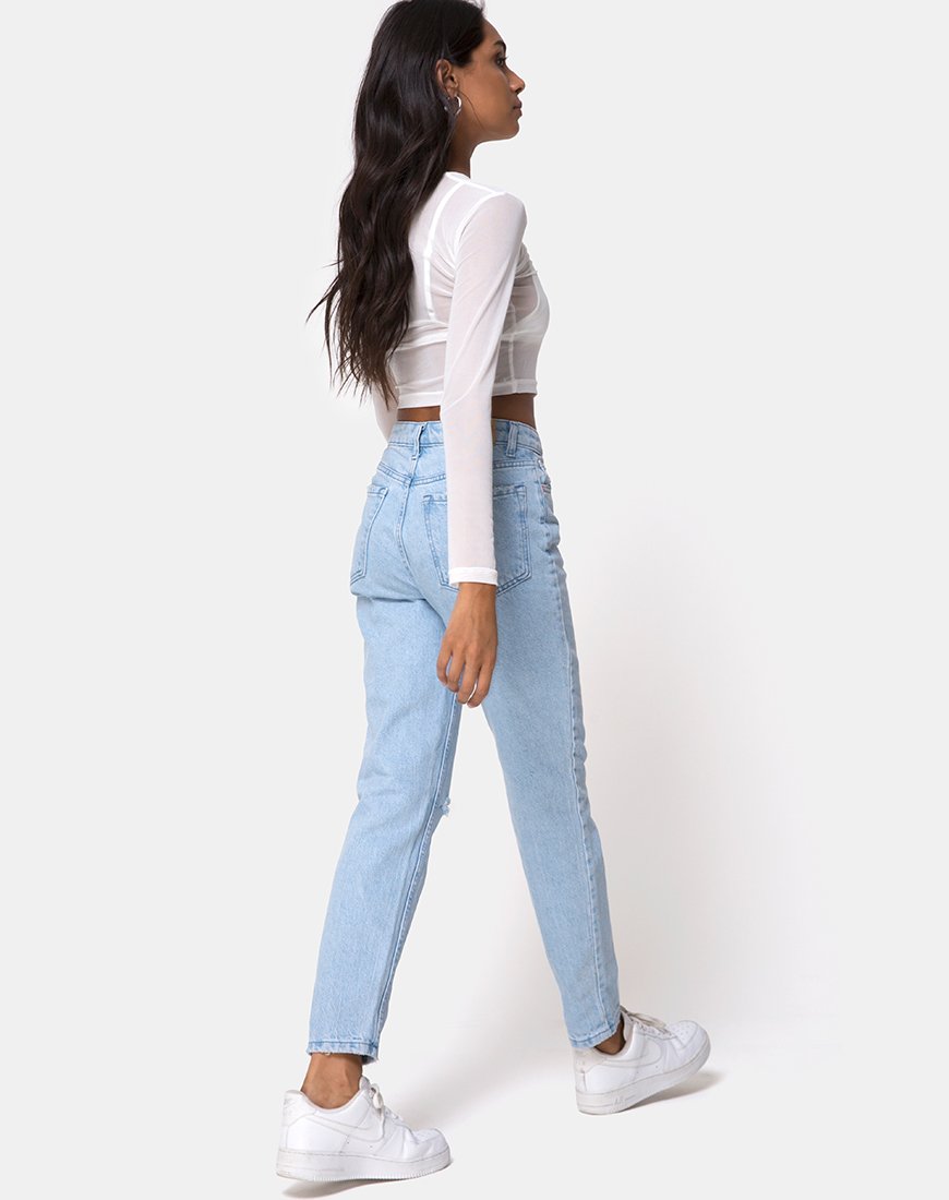 Imagen de Bonnie Crop Top en malla marfil