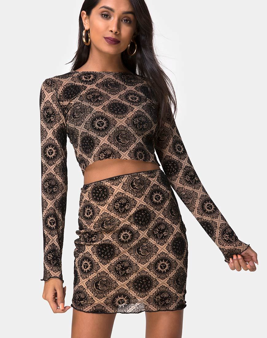 Imagen de Bonver Top Taupe Net with Black Sign Flock