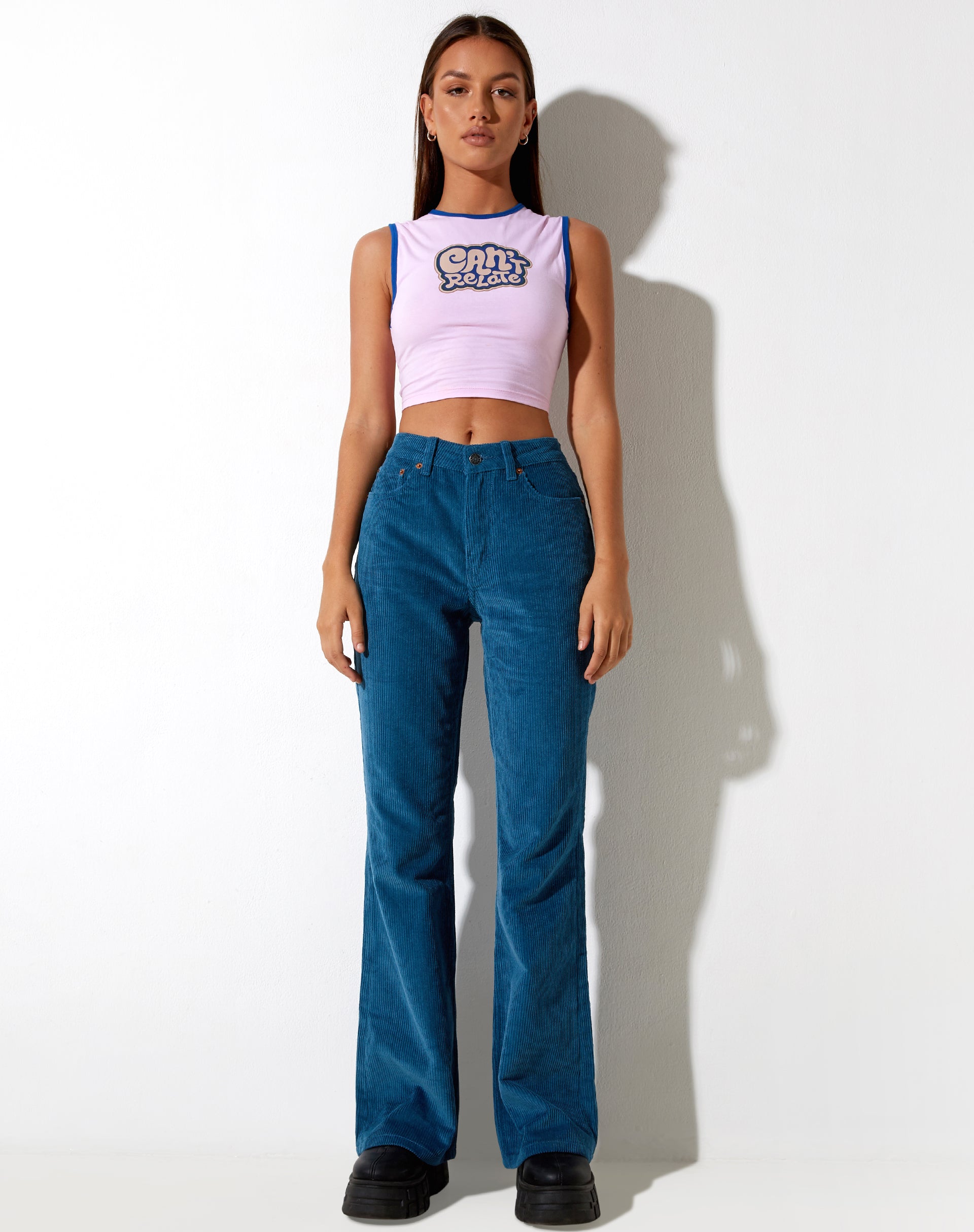 Imagen de Bootleg Jeans en Cord Blue