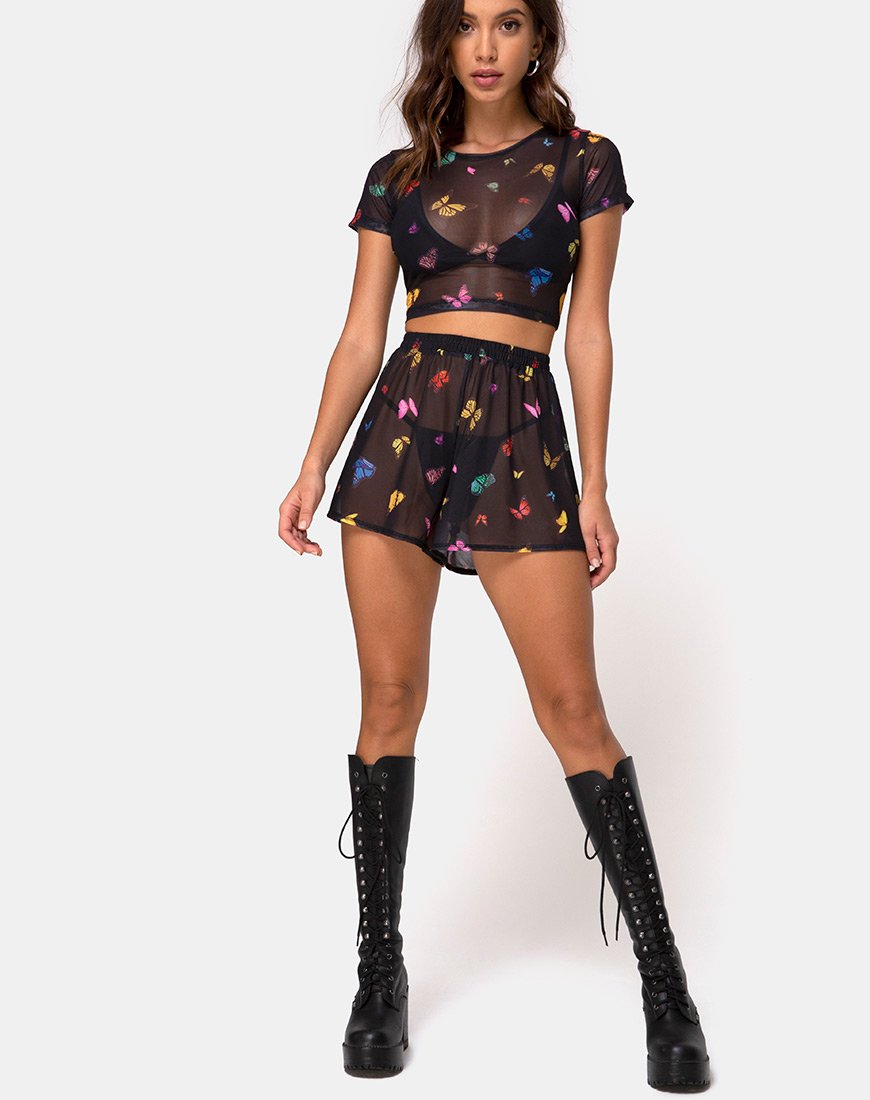 Imagen de Boris Short en Mesh Negro Mariposa