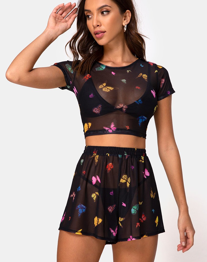Imagen de Boris Short en Mesh Negro Mariposa
