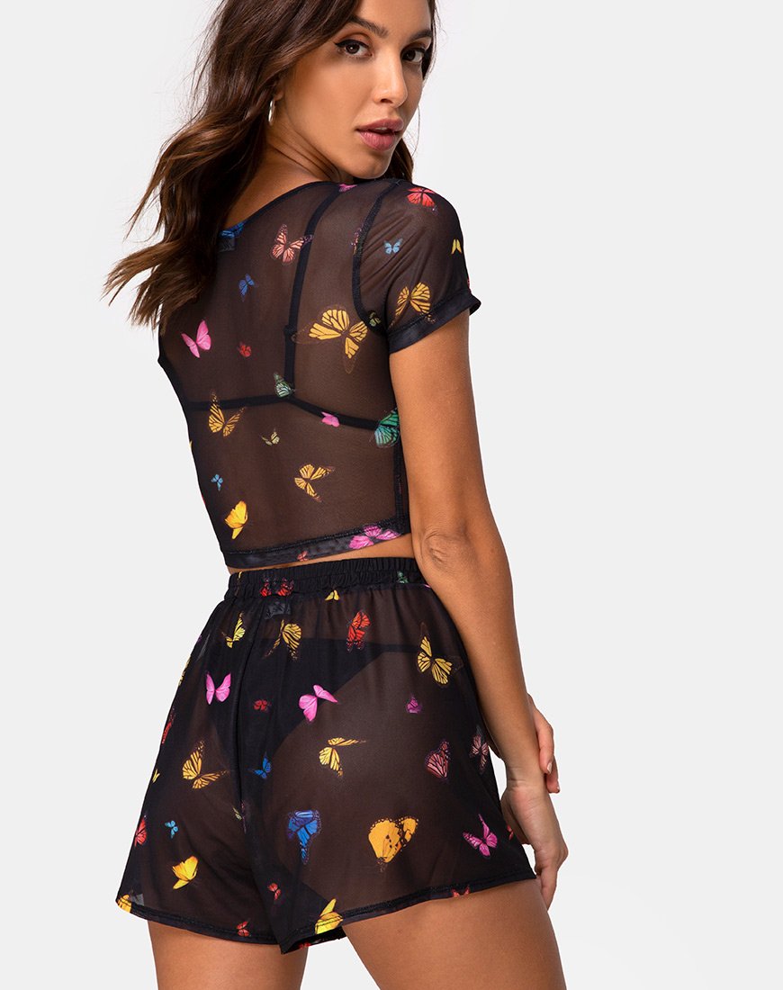Imagen de Boris Short en Mesh Negro Mariposa
