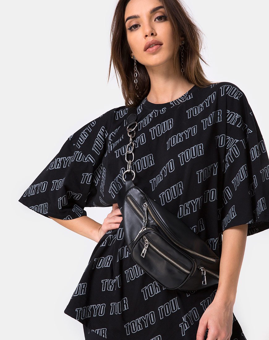 Camiseta Botec Oversize en Tokyo Tour Negra