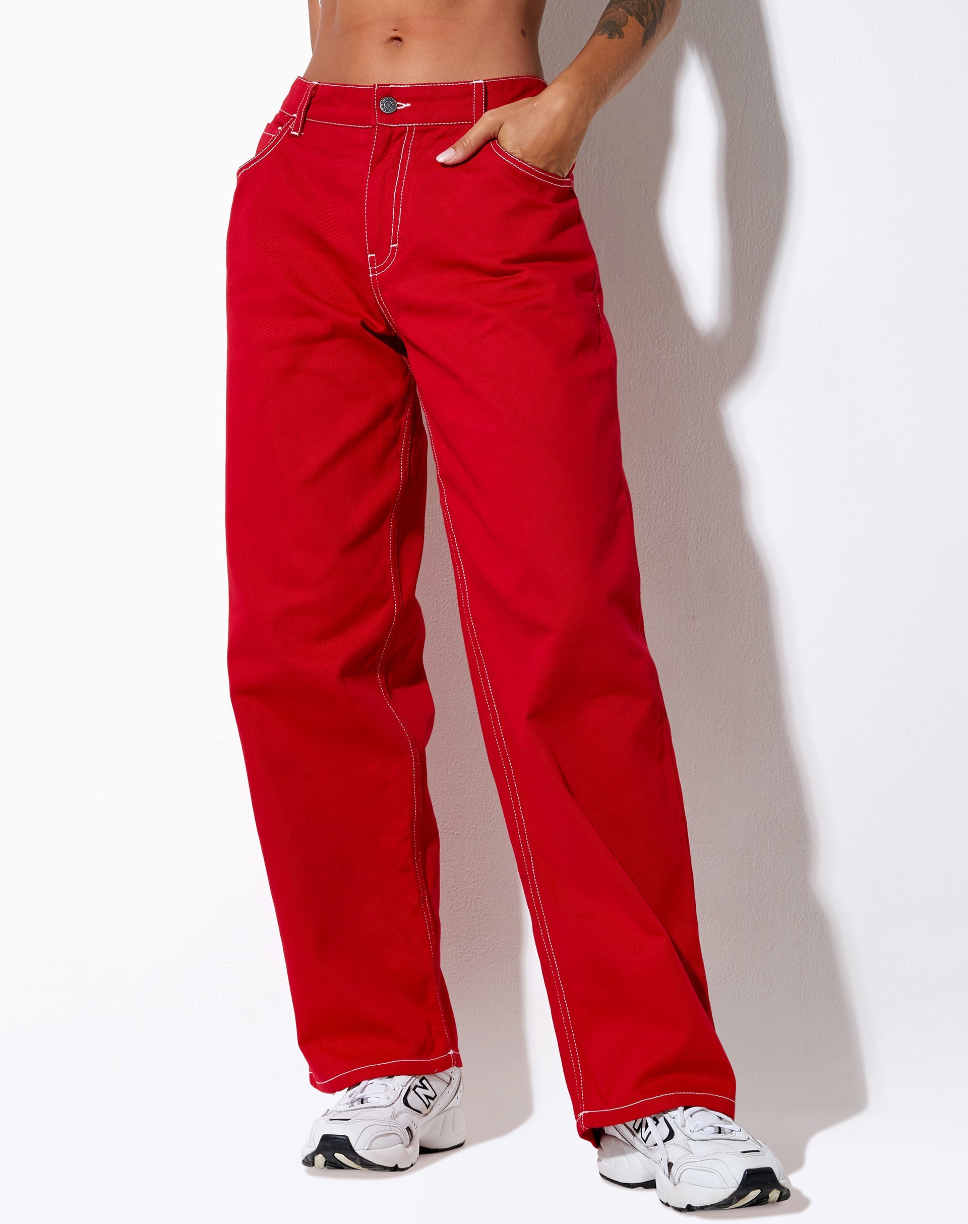 imagen de Athene Trouser en Racing Red White Stitch