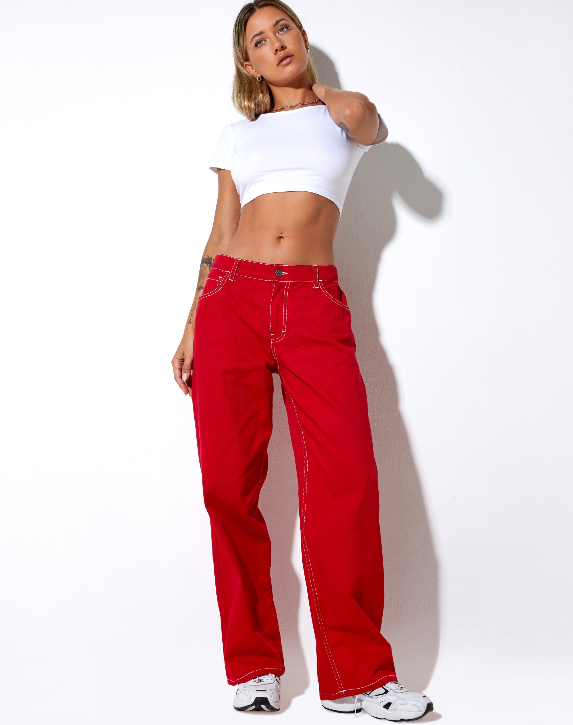 imagen de Athene Trouser en Racing Red White Stitch