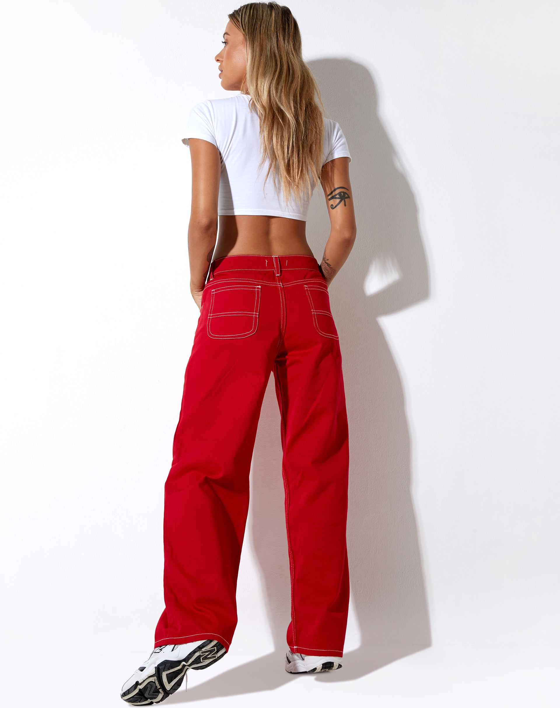 imagen de Athene Trouser en Racing Red White Stitch