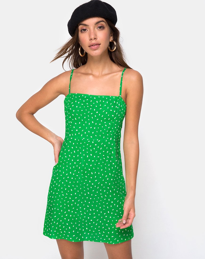 Imagen de Boyasly Slip Dress in Mini Diana Dot Green