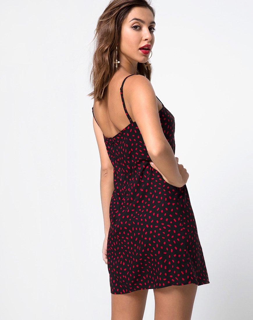 Imagen de Boyasly Vestido en Mini Diana Lunar Negro Rojo