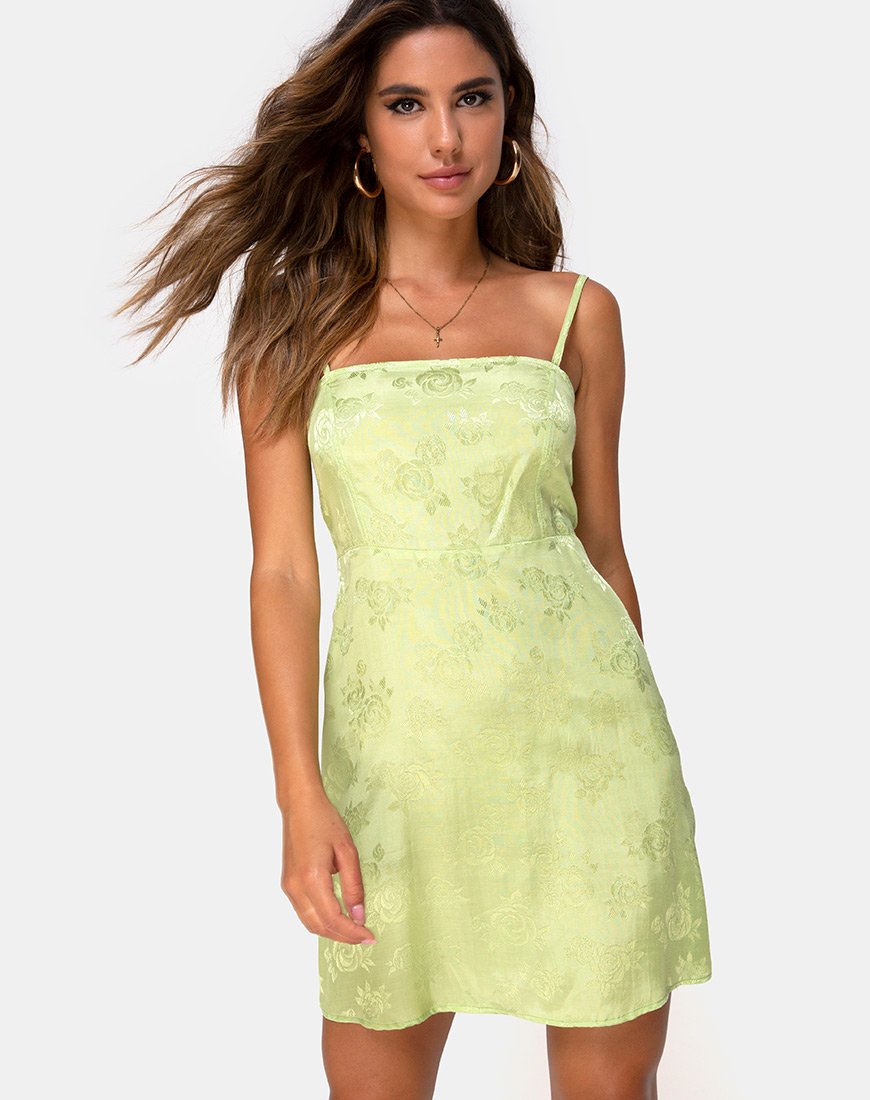 Boyasly Slip Dress en Satén Rosa Lima