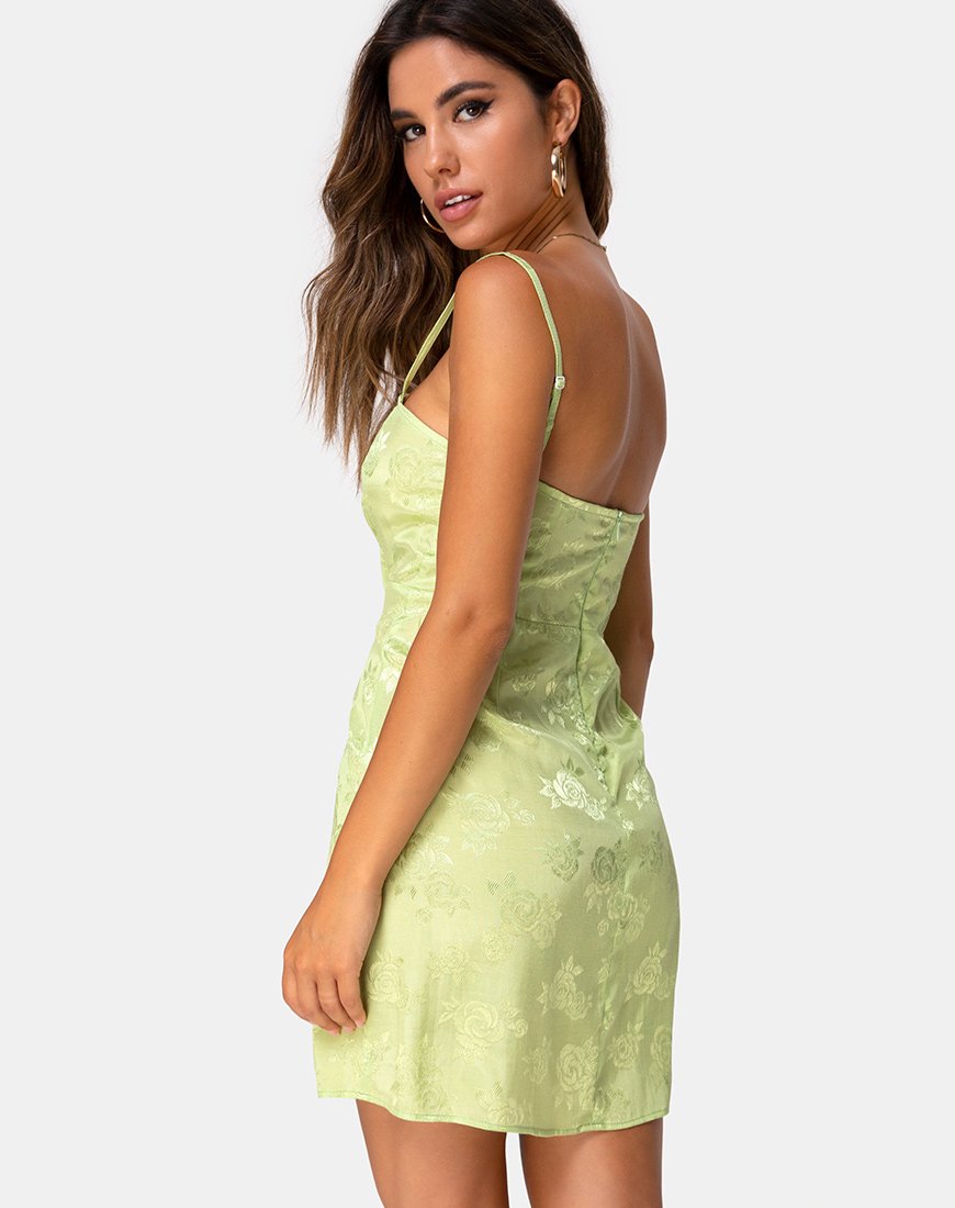 Boyasly Slip Dress en Satén Rosa Lima