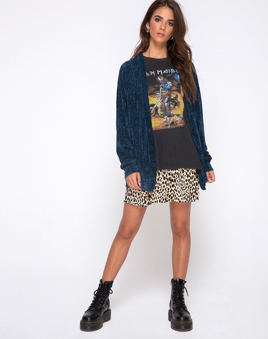 Imagen de Boyfriend Cardigan en chenilla azul