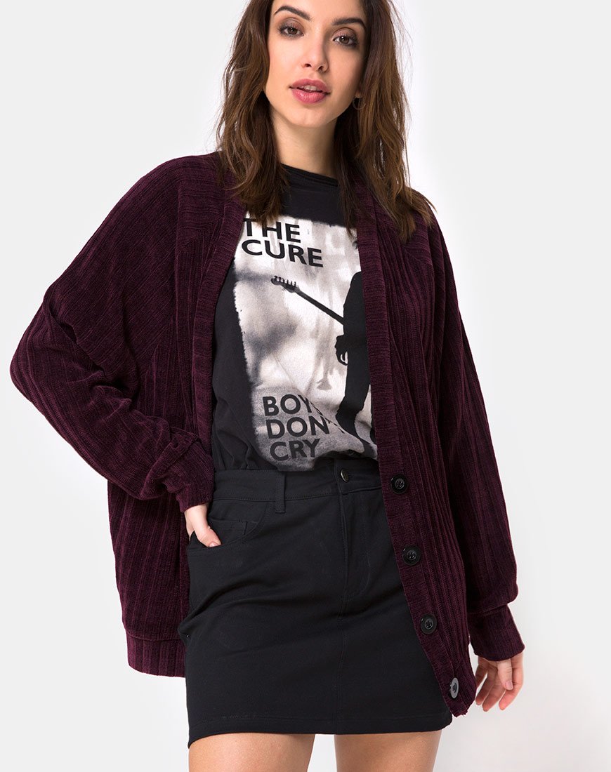 Chaqueta Boyfriend en Chenille Ciruela