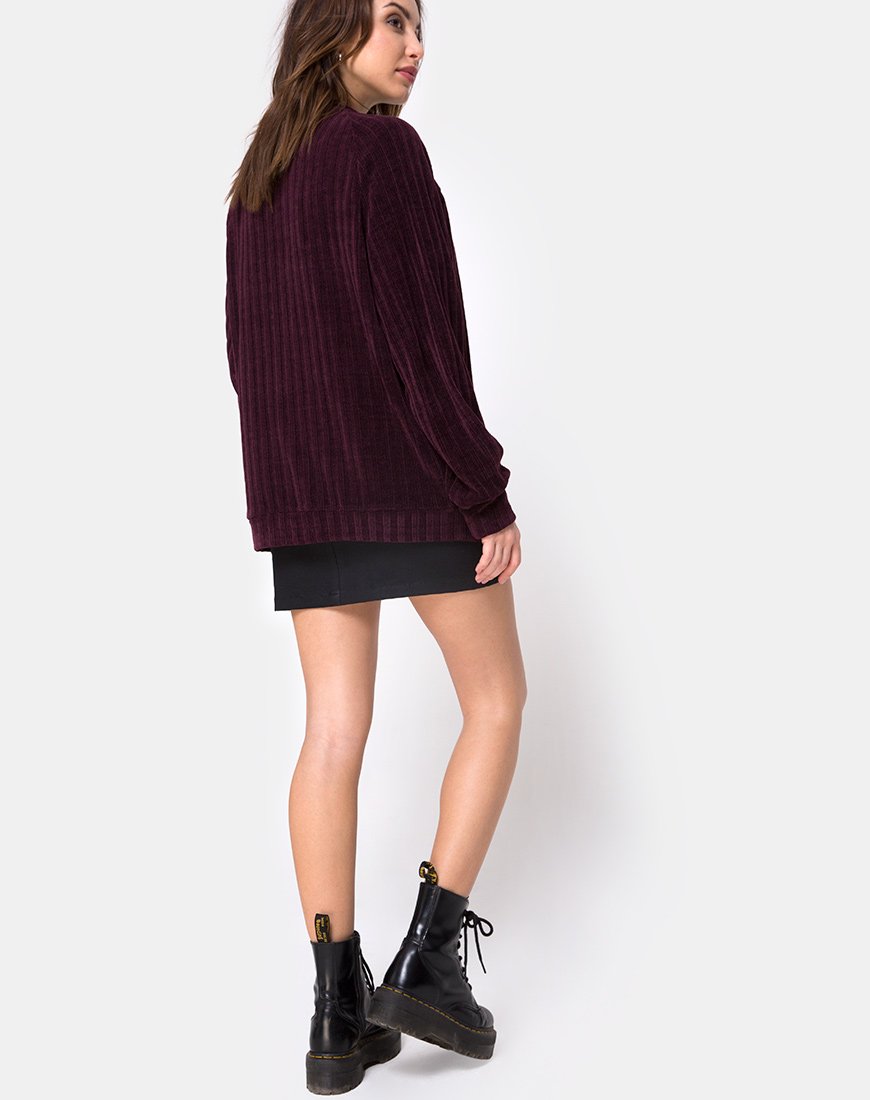 Imagen de Boyfriend Cardigan en Chenilla Ciruela