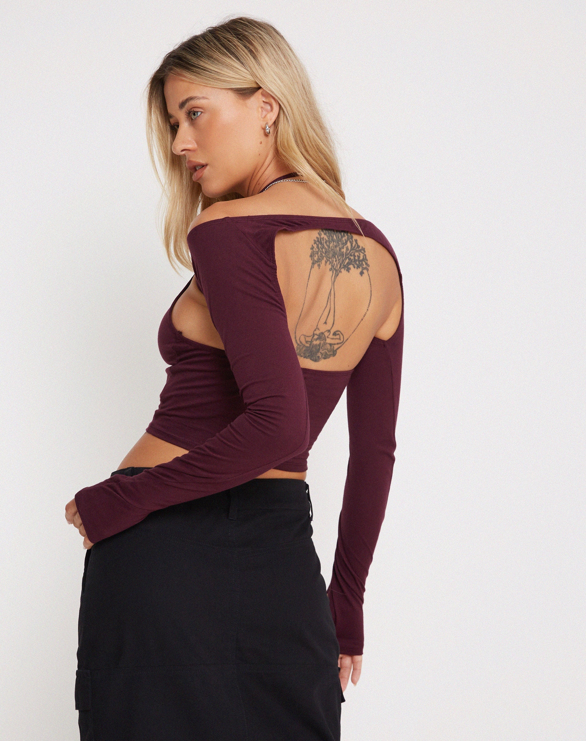Imagen de Brandy Top de manga larga en Oxblood