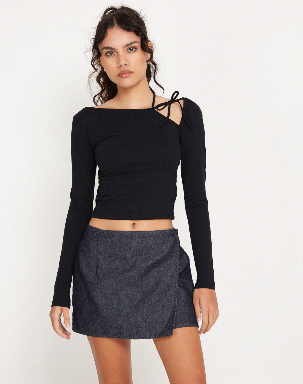 Minifalda Braya Wrap en índigo oscuro