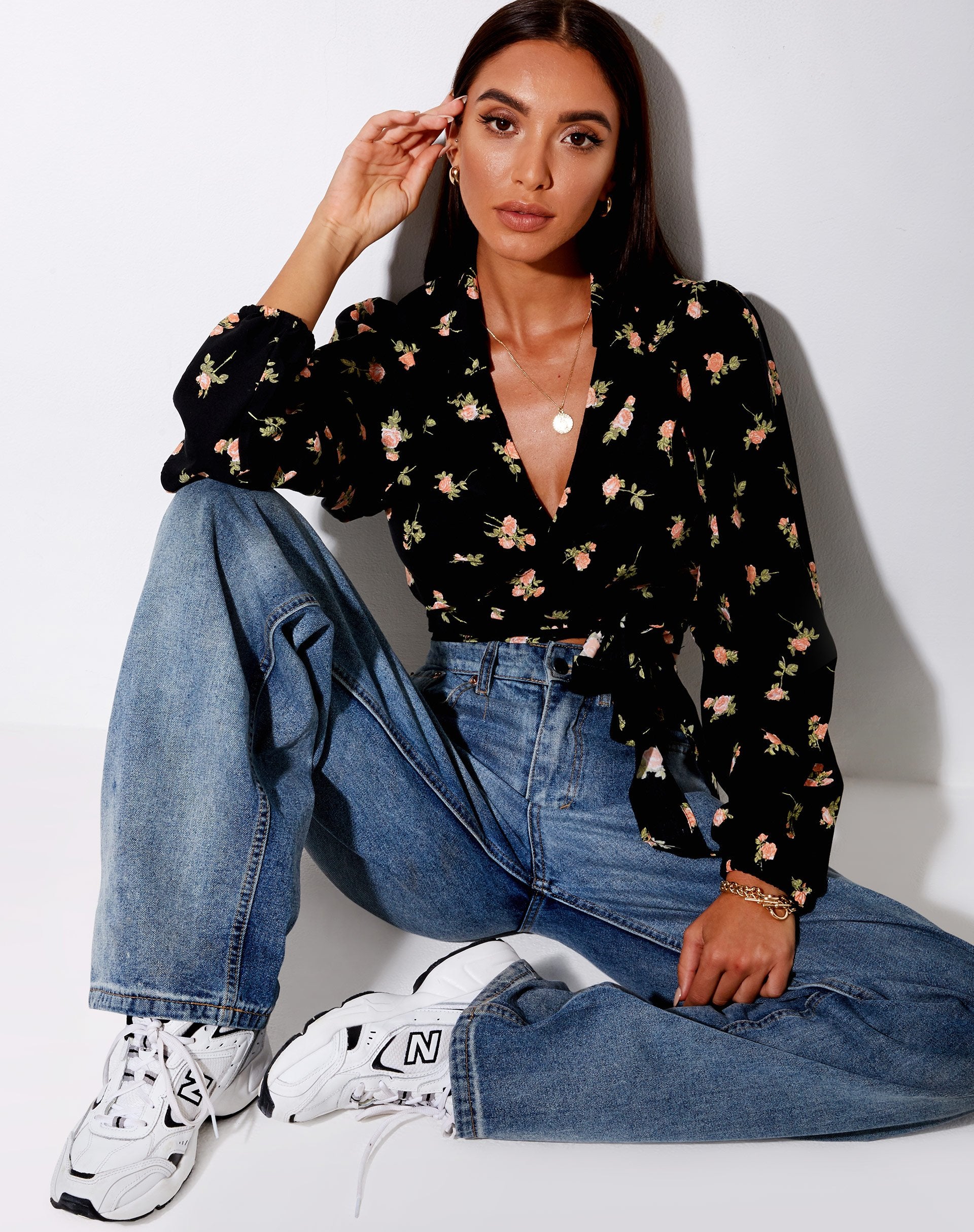 Imagen de Briza Crop Top en Rose Garden Negro