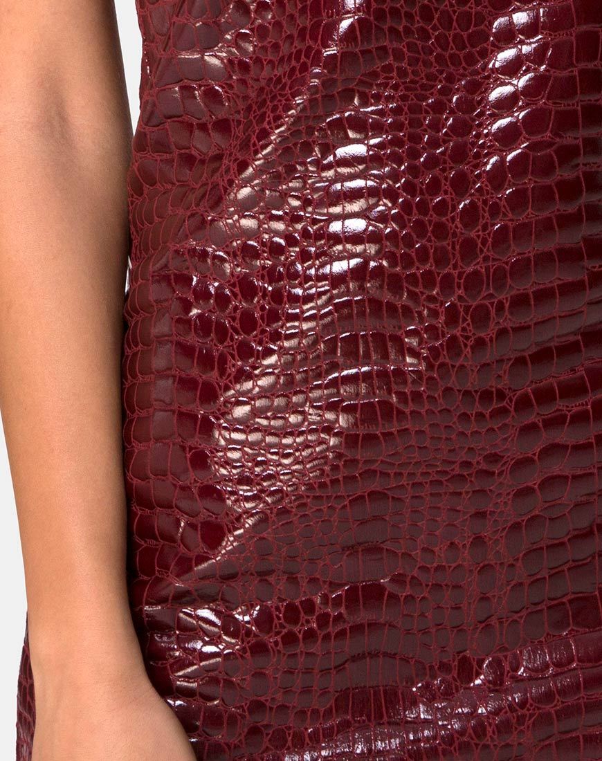 Imagen del vestido Burmay en PU Croco Vino