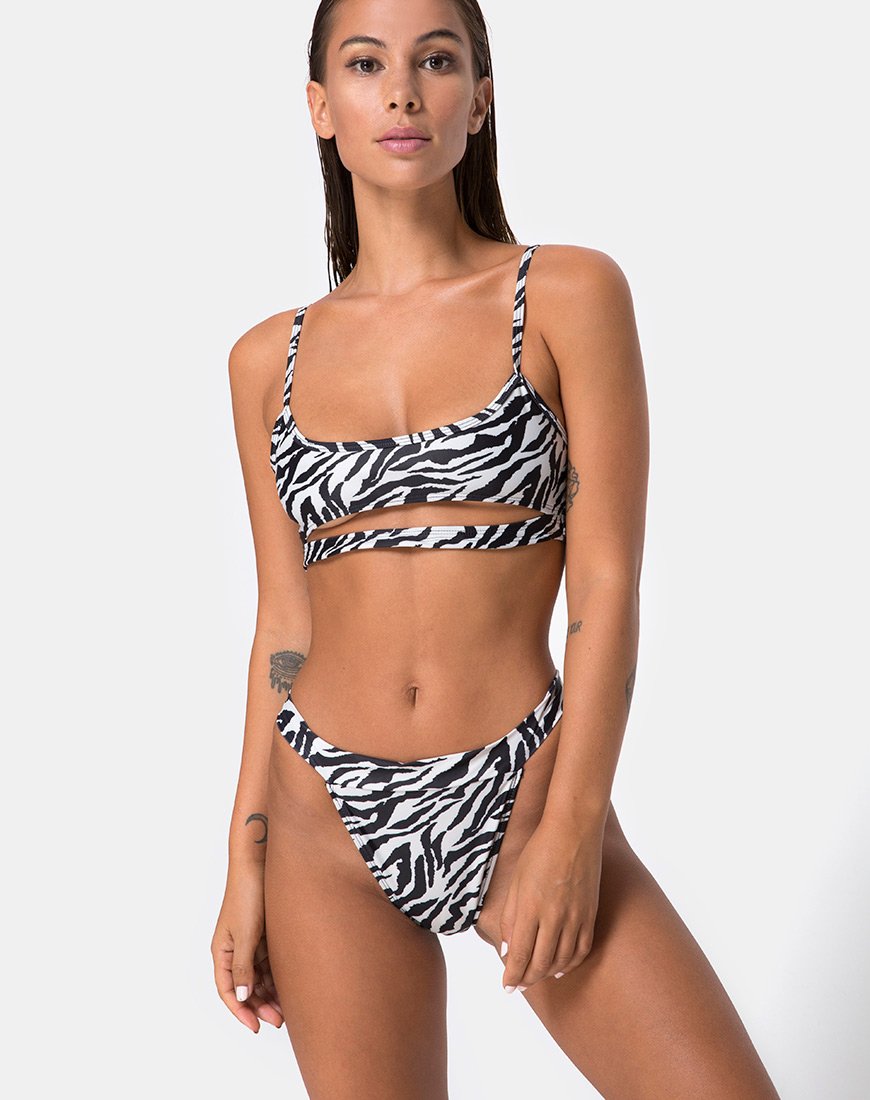 Top de bikini Bulvya en mini cebra