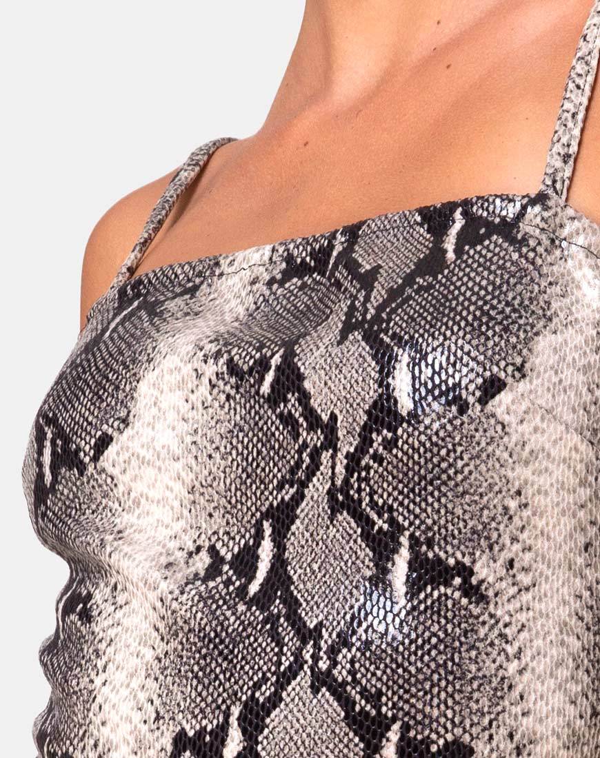 Imagen del vestido Burmay en PU Beige Serpiente