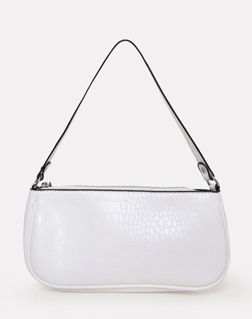 Imagen del bolso Gigi en cocodrilo blanco