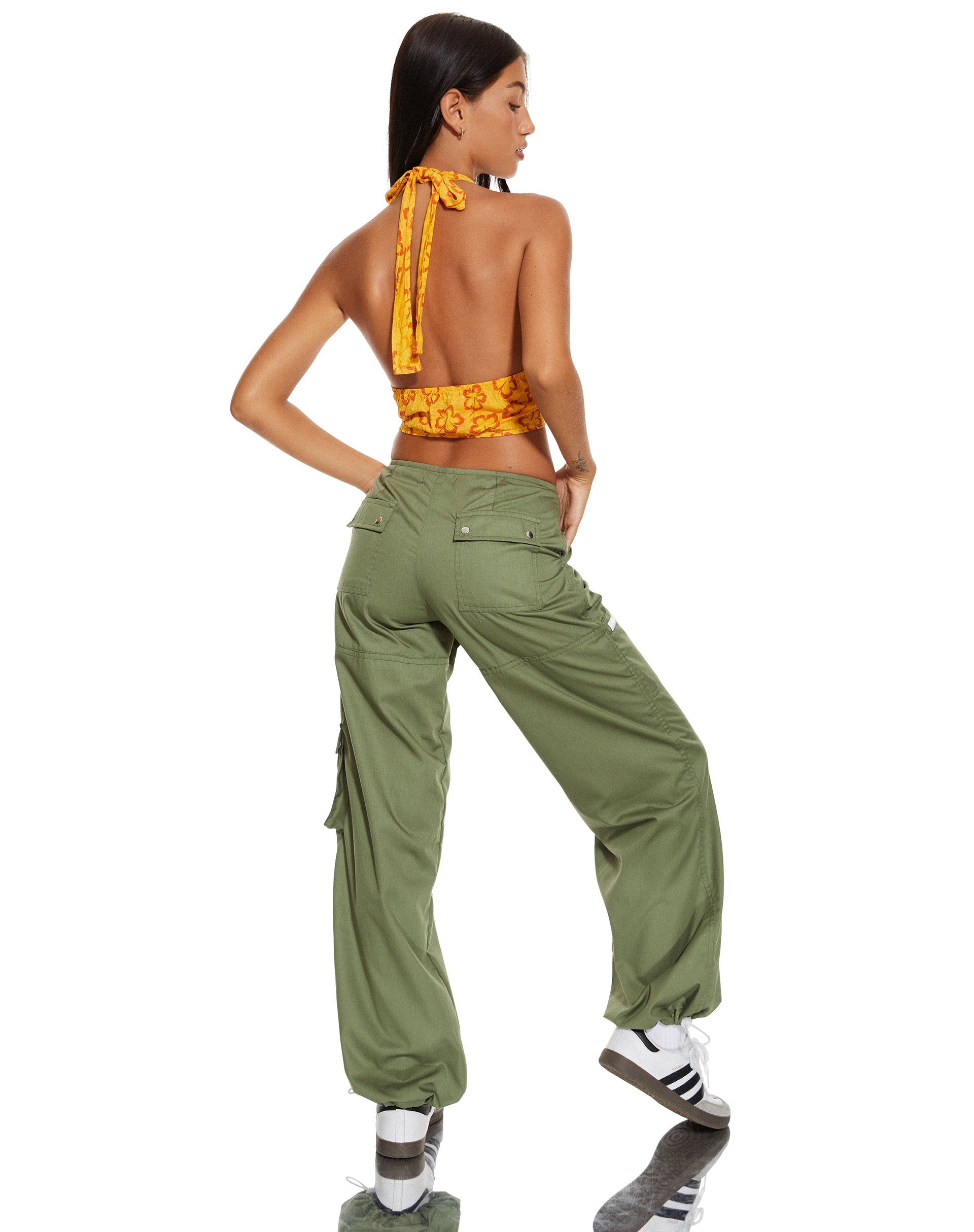imagen de MOTEL X BARBARA Nanda Crop Top en Hibiscus Zebra Naranja