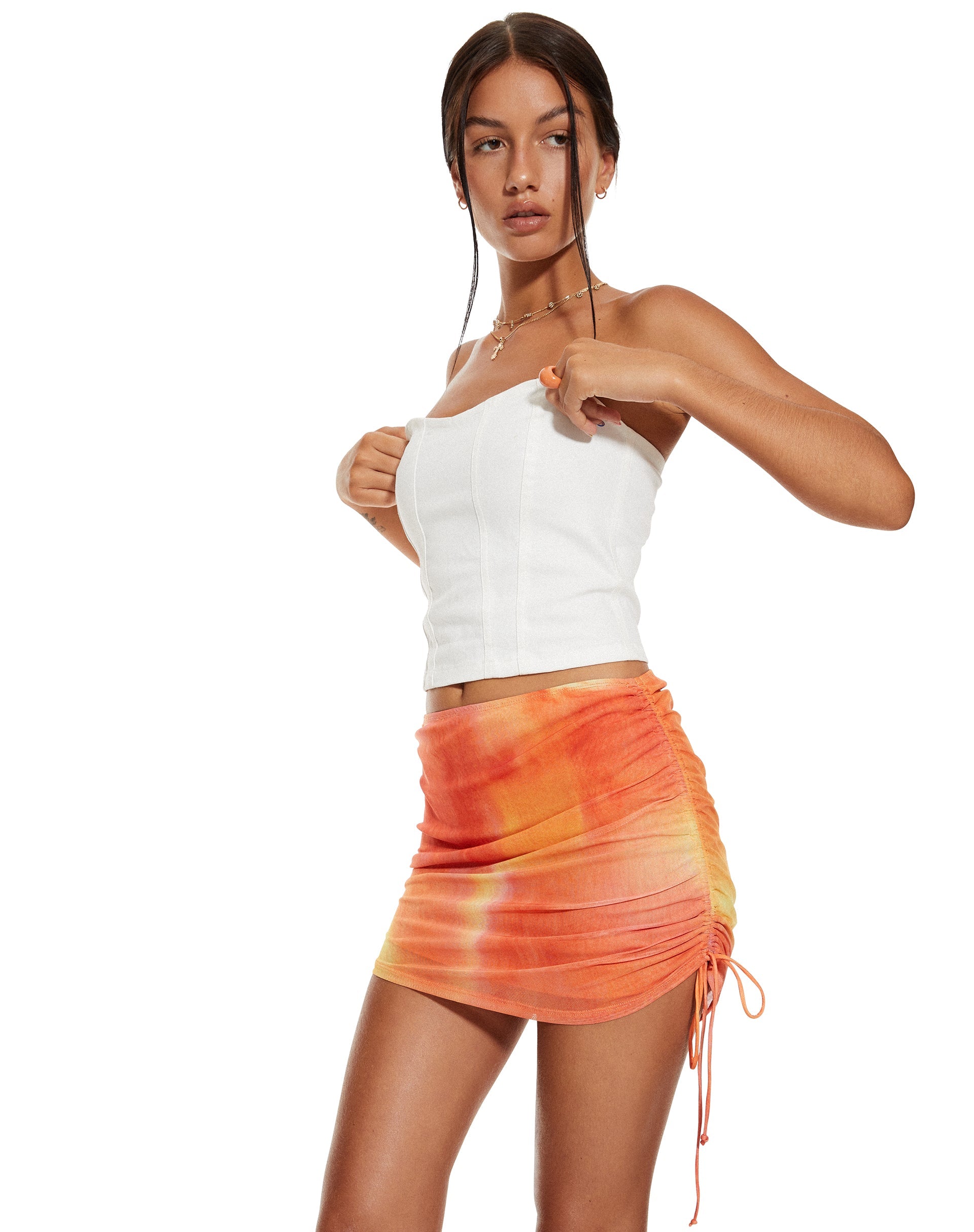 imagen de MOTEL X BARBARA Menari Bodycon Skirt in Fruit Crush Watercolour