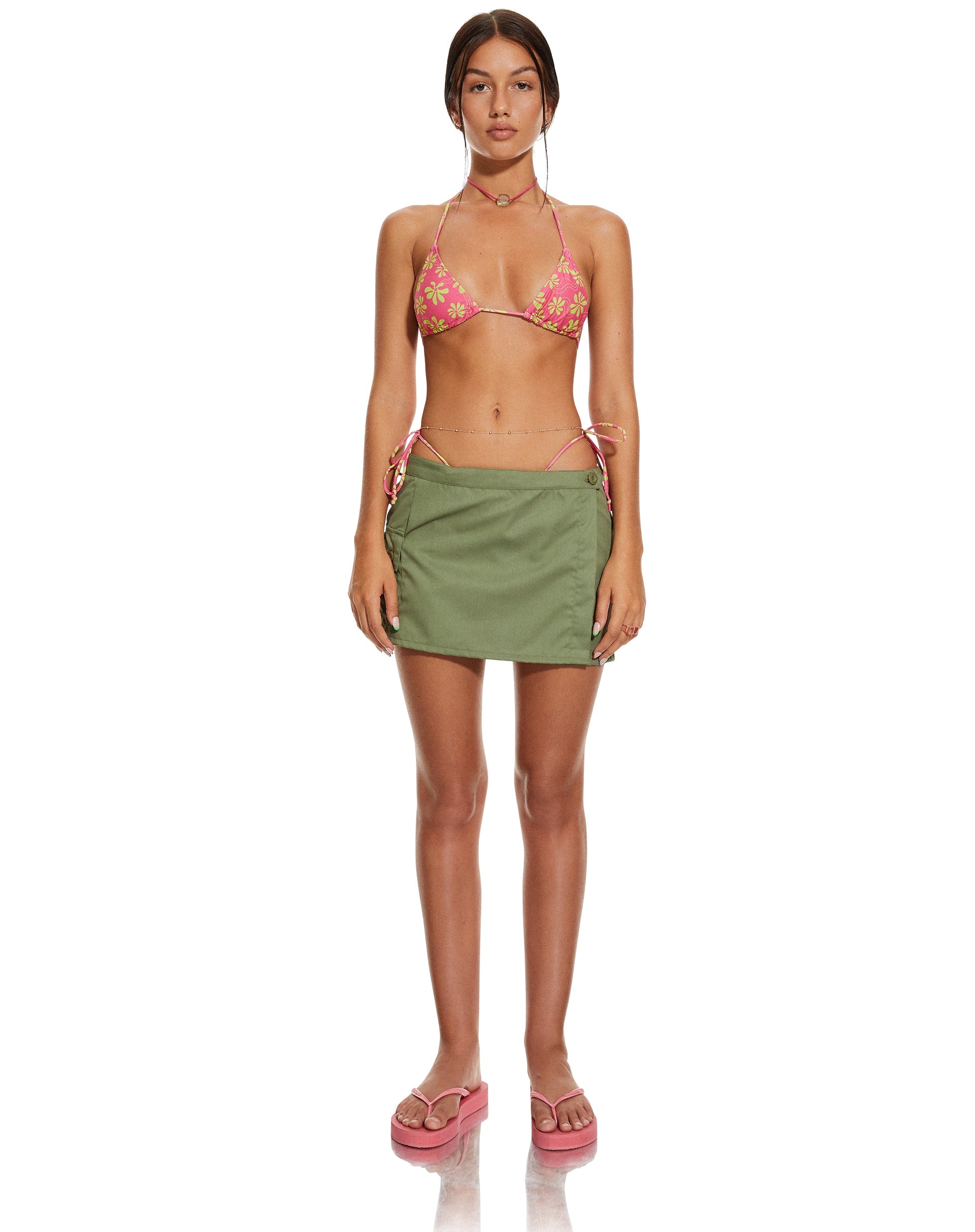 imagen de MOTEL X BARBARA Top de bikini Pami en rosa cálido floral playero de los 90