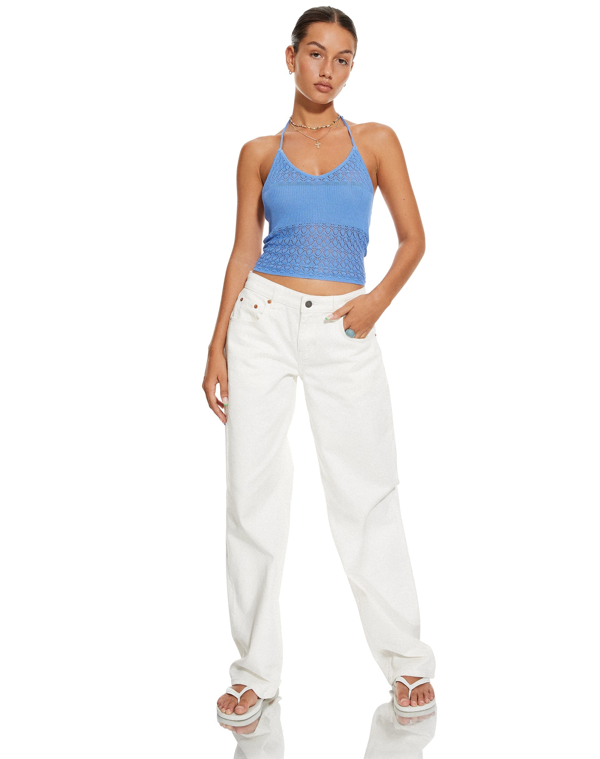 imagen de MOTEL X BARBARA Roe Crop Top en Azul