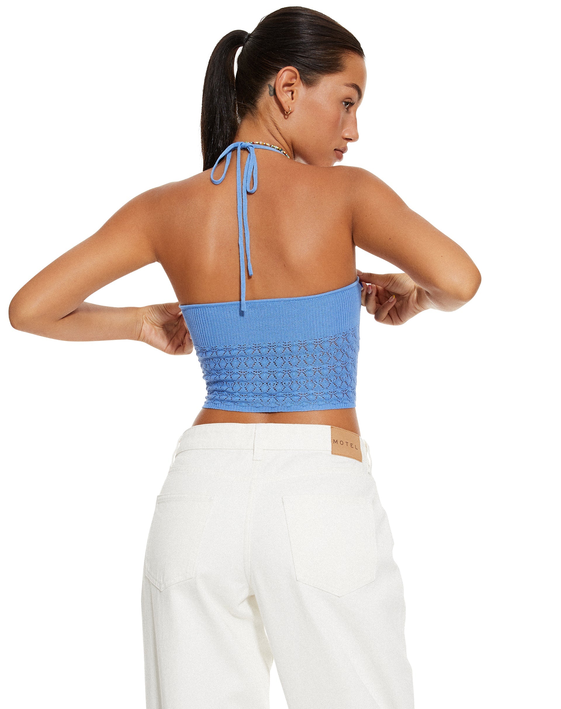 imagen de MOTEL X BARBARA Roe Crop Top en Azul