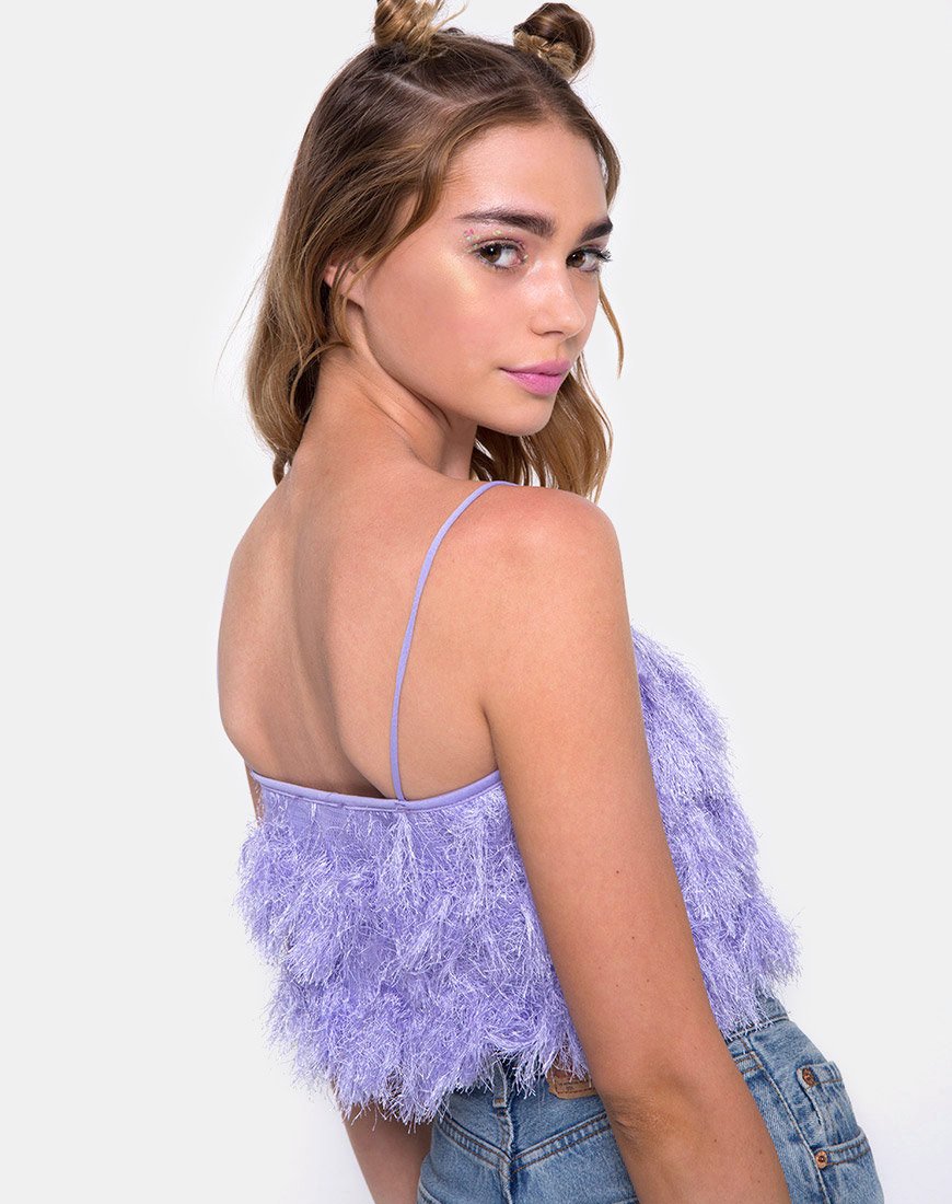 Imagen de Cadence Crop Top de piel sintética Lila