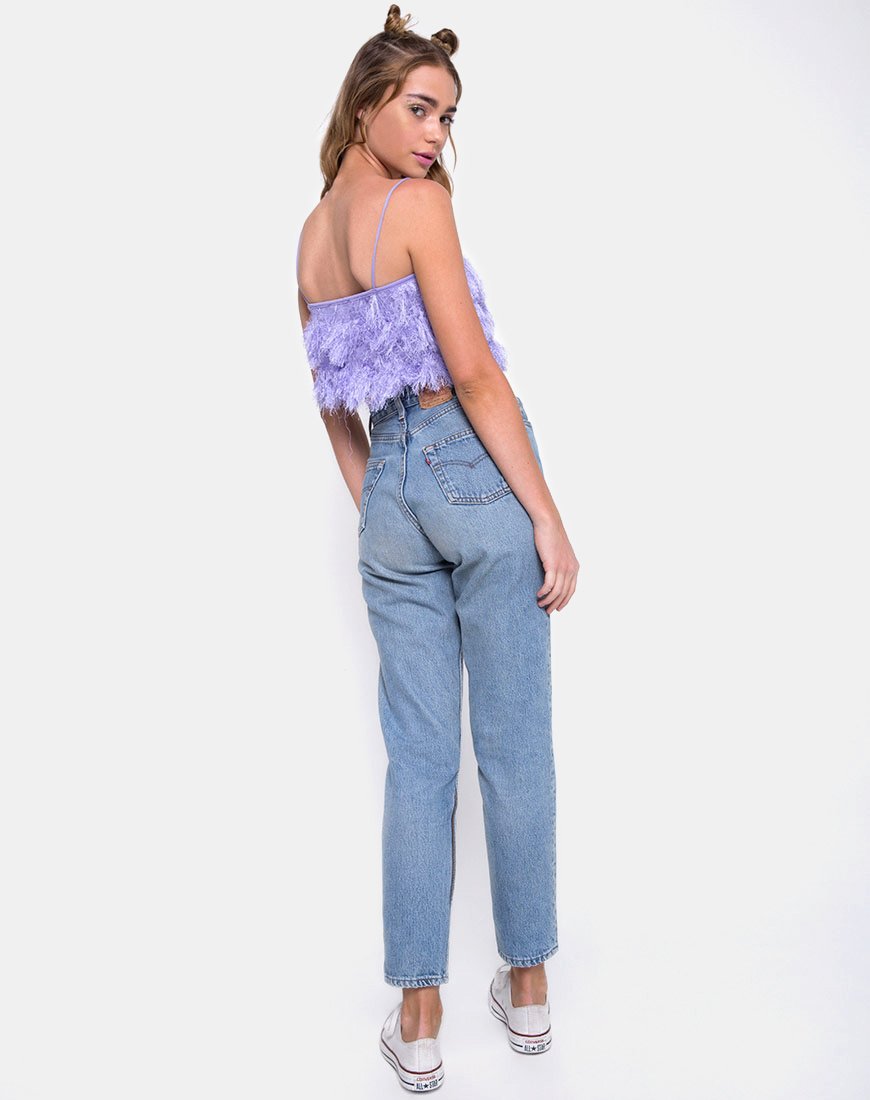 Imagen de Cadence Crop Top de piel sintética Lila