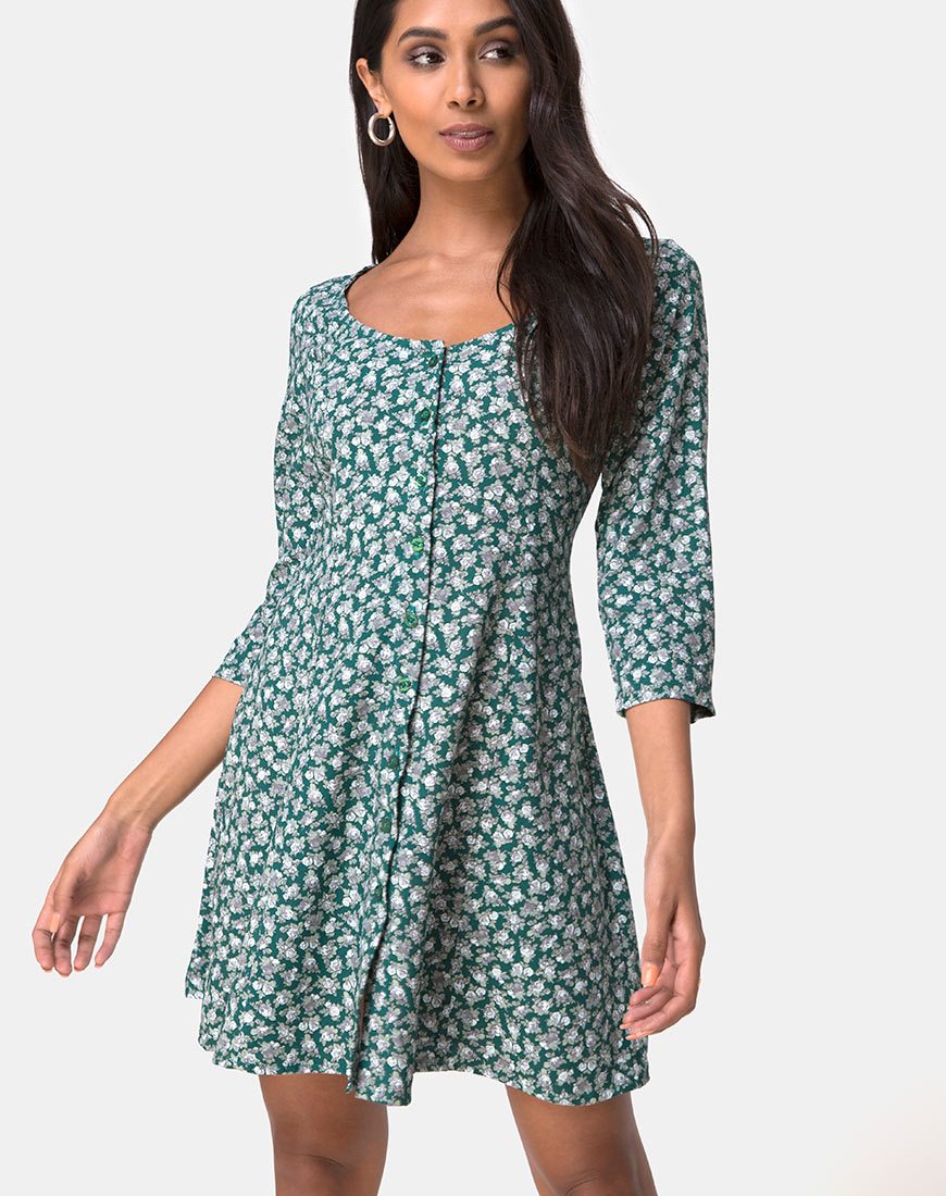 Vestido Camdy en Floral Bloom Verde