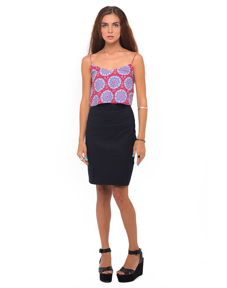 Motel Slip Cami Crop en Mandala Rojo
