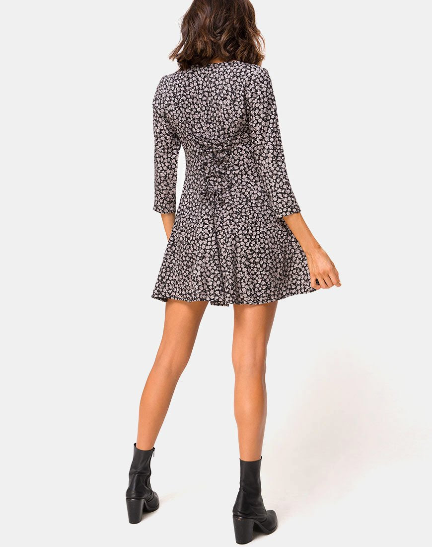 Imagen de Camisa Swing Dress in Ditsy Rose Negro
