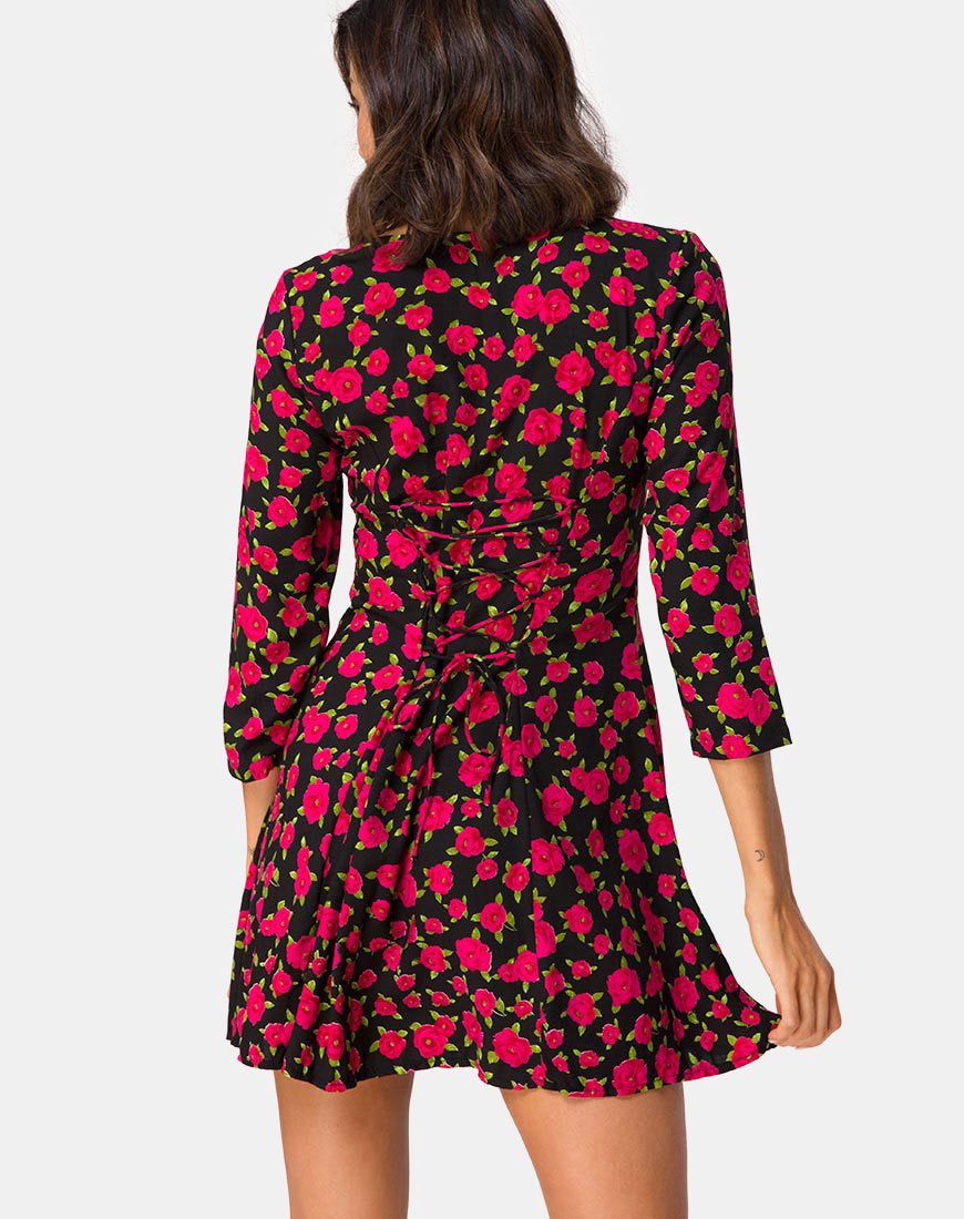 Vestido Camisa en Rojo Flor