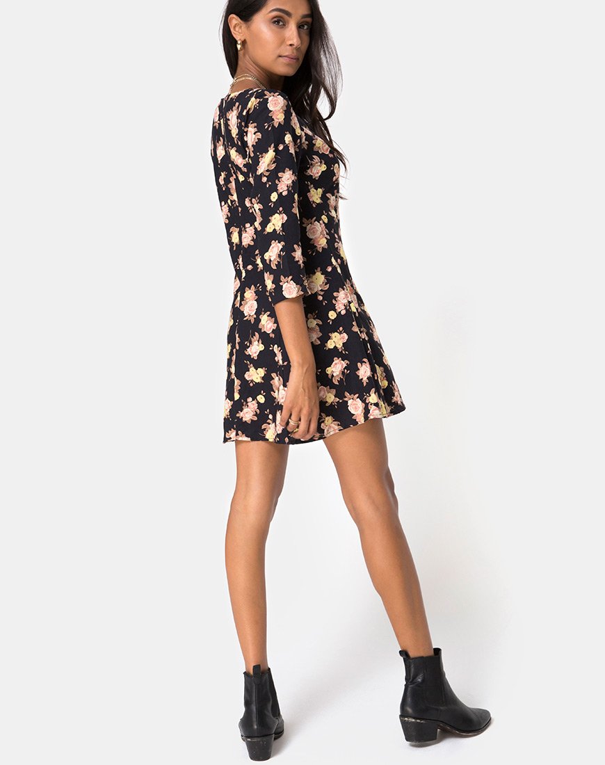 Imagen de Camosa Vestido Swing en Rosa Antiguo Negro