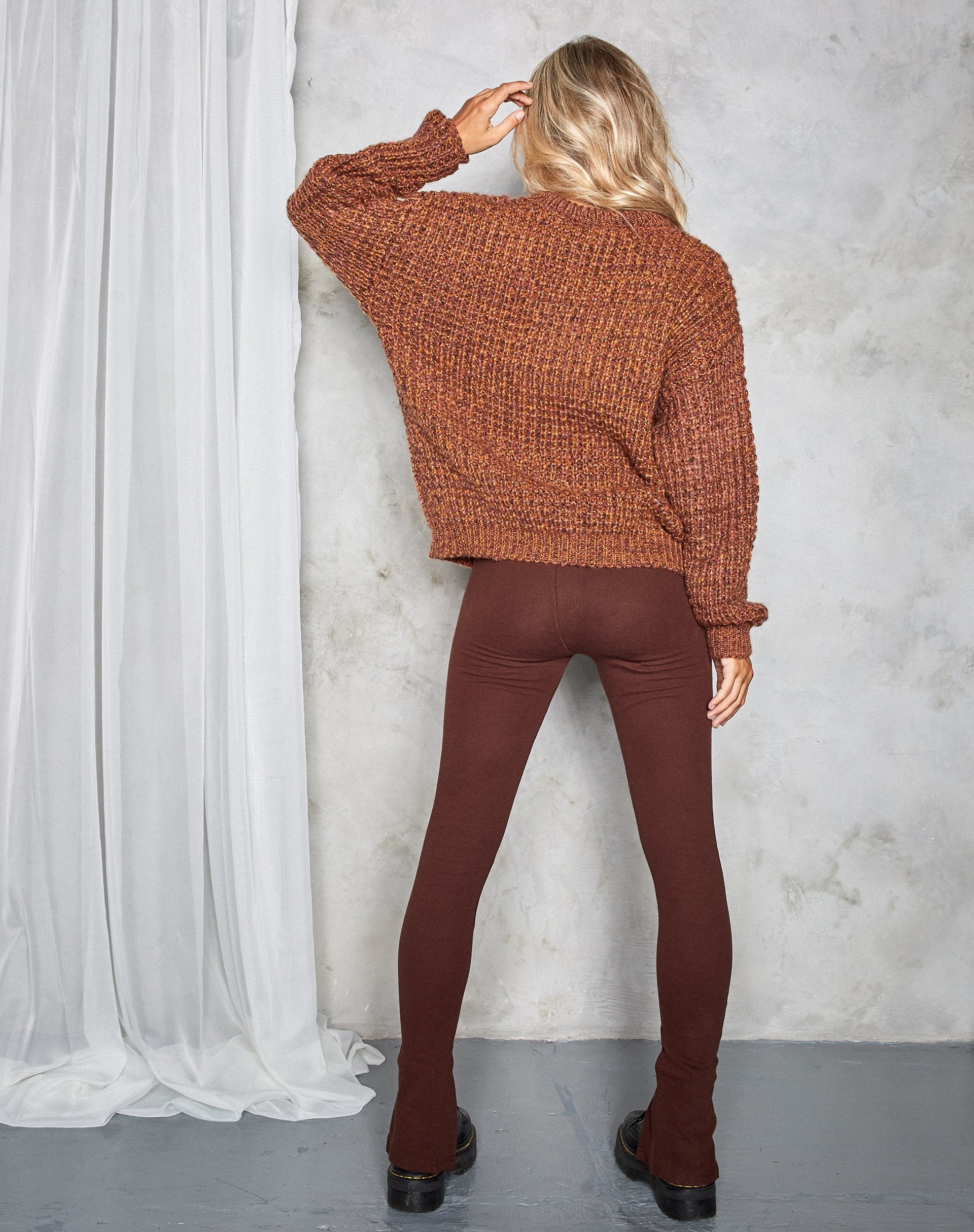 Imagen de Caribou Jumper de punto grueso Negro y jengibre