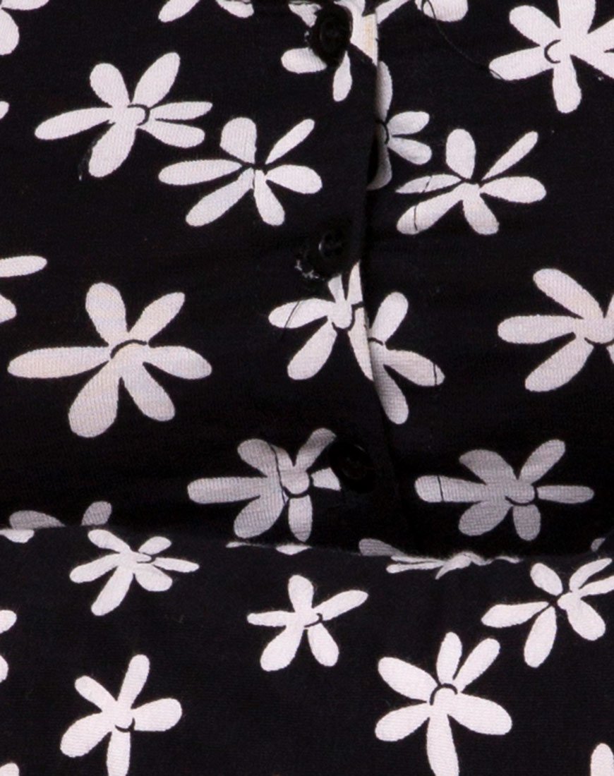 Imagen de Carla Crop Top en 90s Daisy Blanco y Negro