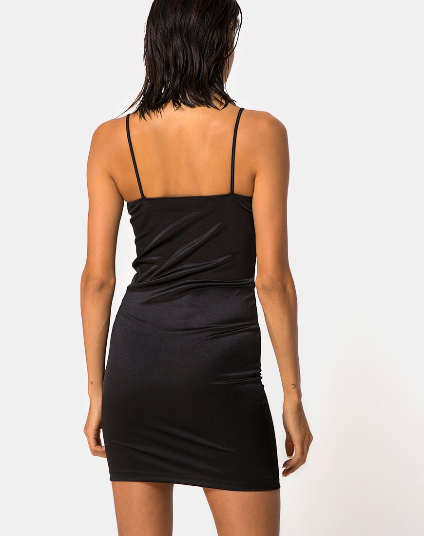 Vestido Cecile de satén negro