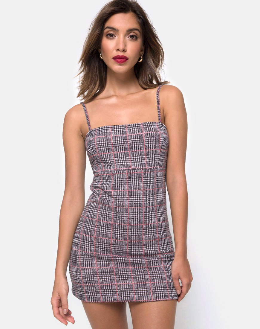 Vestido Cecile en Charles Check Blush