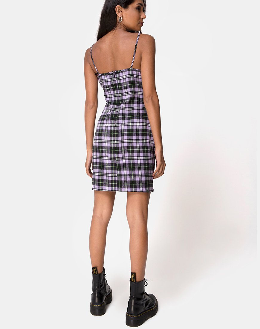Imagen del vestido Cecile a cuadros lila