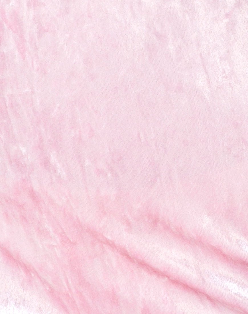 Imagen del vestido Cecilia en terciopelo rosa