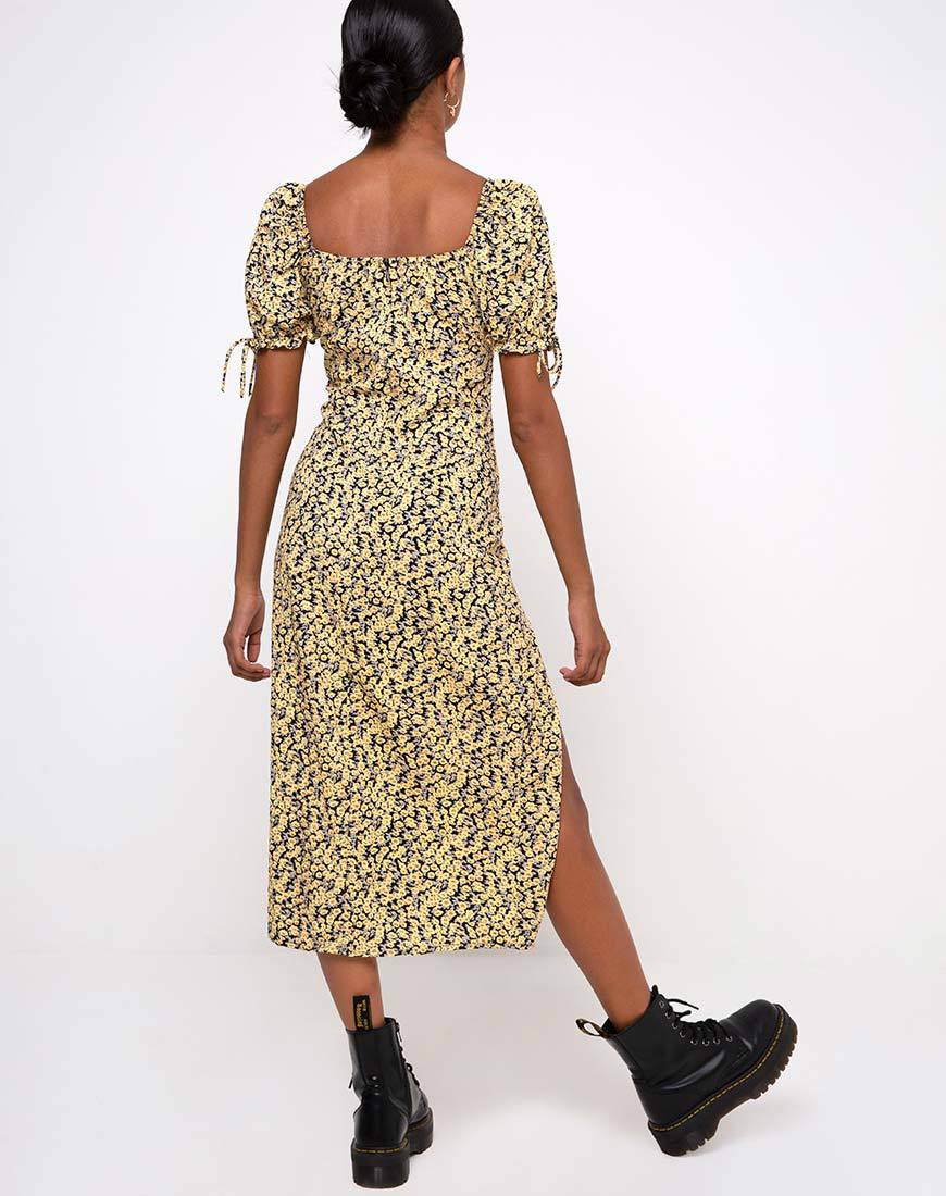 Vestido Cello Midi en Mini Bloom Amarillo