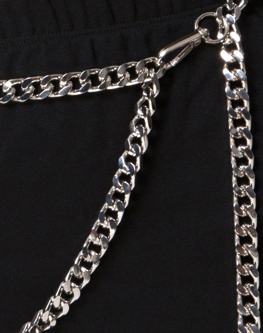 Imagen de Falda con cinturón de cadenas en negro