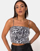 Imagen de Champo Crop Top de lentejuelas transparentes Trippy Zebra