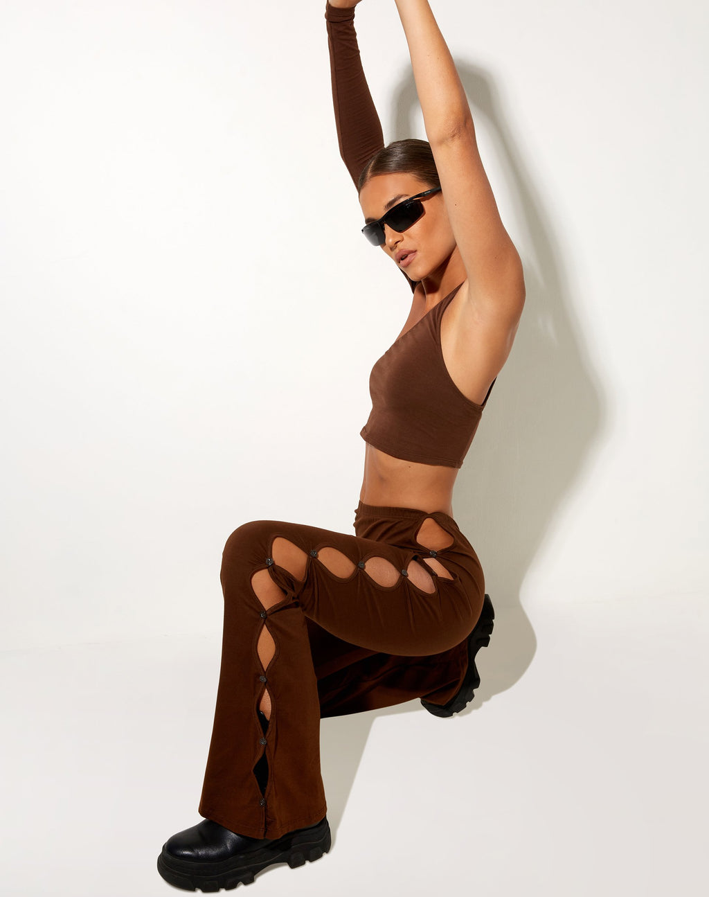 Pantalón Channa Flare en cacao