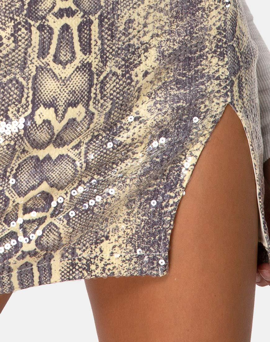 Imagen de Cheri Minifalda de lentejuelas transparentes Serpiente ácida